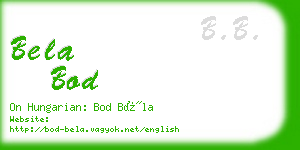 bela bod business card